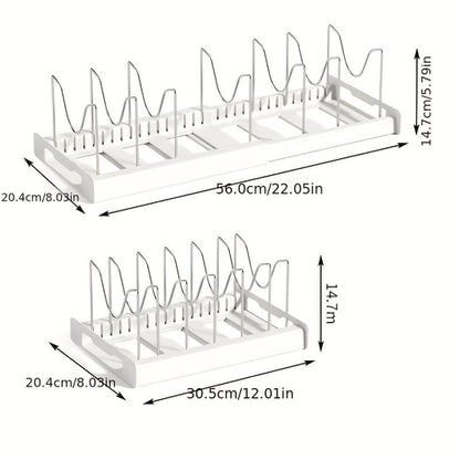 Retractable Pot Rack - Adjustable Kitchen Storage Rack for Pots, Pans,
